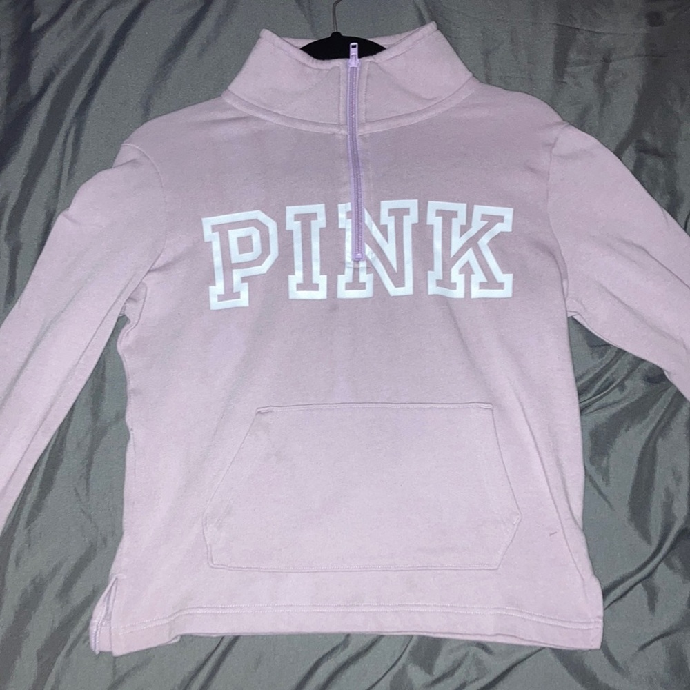 lavender/lilac purple turtleneck PINK victorias secret half-zip